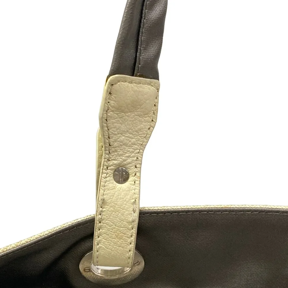 Chanel Paris Biarritz Tote MM Tote Bag Dark Gray Cream Coated Canvas Nylon